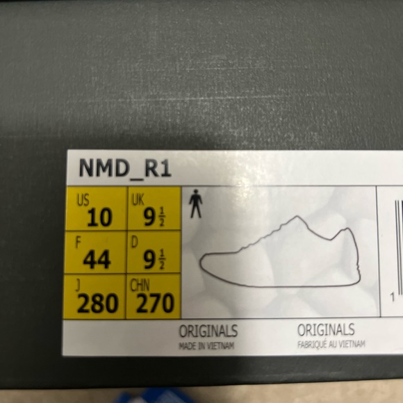 Adidas NMD R1, Black & White, Size 10 - Picture 5 of 5